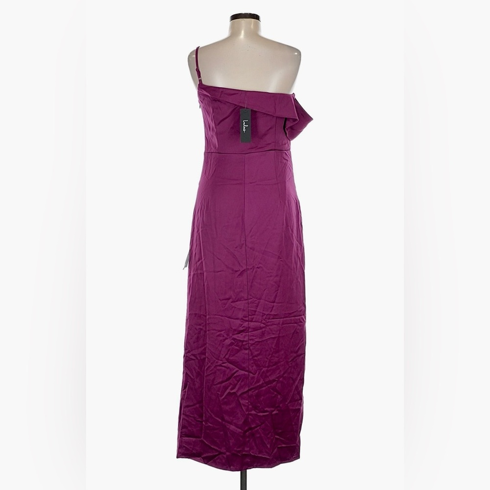 NWT Lulus Showing Off a Little Magenta Asymmetrical Tulip Midi Dress | Medium - Picture 9 of 10
